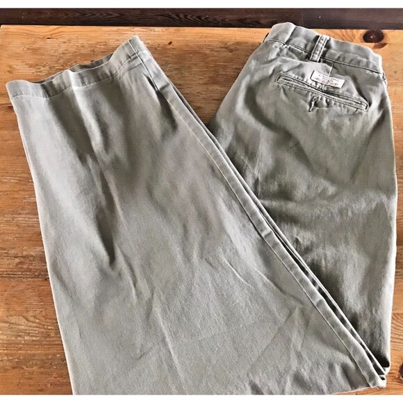 Polo Ralph Lauren Andrew Pants Mens Khaki Chino Pleated Casual Slack 34x29 - Picture 1 of 11